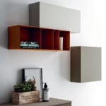 Composition 4 modern Italian bathroom vanity with grey Placentina Spazzolata stone
